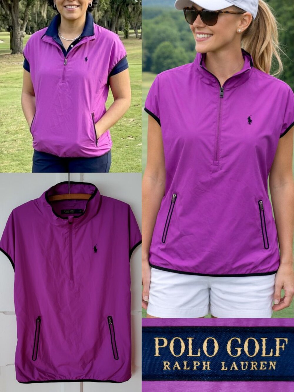 Polo Golf Ralph Lauren Pink Windbreaker Vest Women’s Small Preppy Golfcore